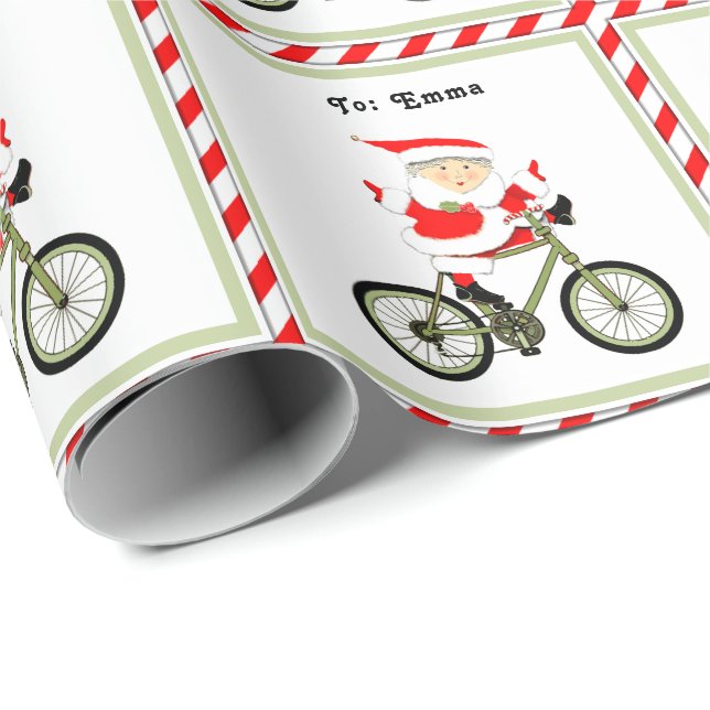 Radfahrer Weihnachtsgeschenk Geschenkpapier (Rolleneckpunkt)