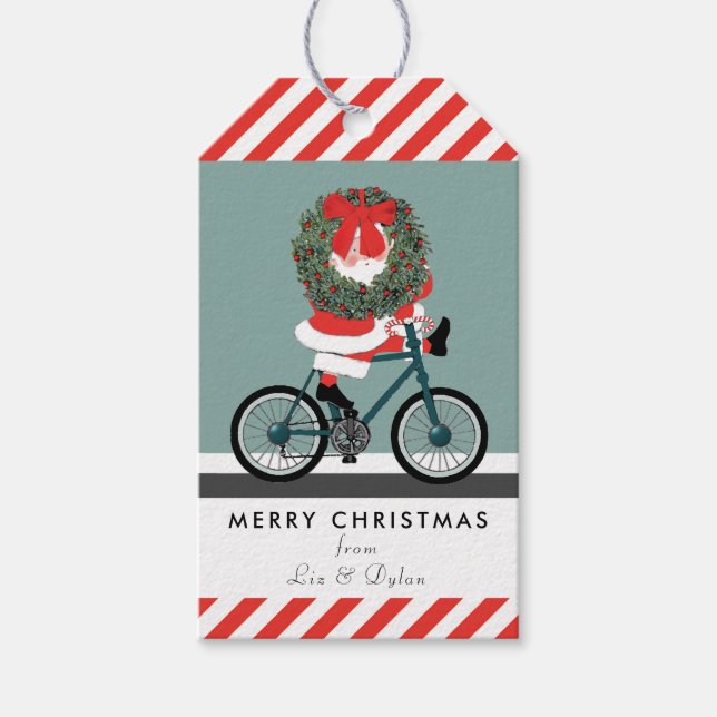 Radfahrer Weihnachtsgeschenke Tags Geschenkanhänger (Vorderseite)