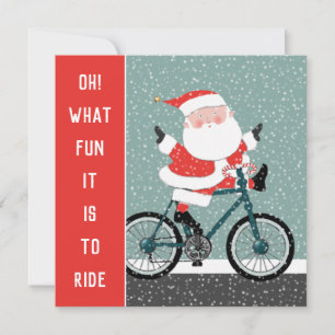 Radfahrer-Weihnachtsgrußkarte Feiertagskarte