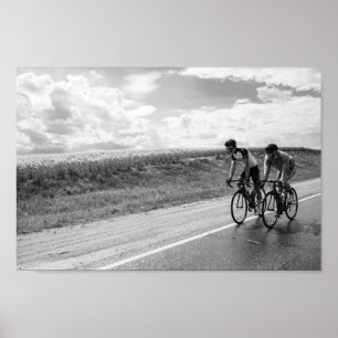 Radfahrer Weißrusslands Schwarz und Weiß Poster