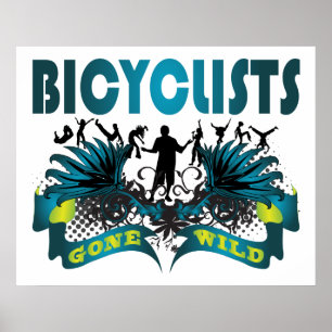 Radfahrer wild gegangen poster
