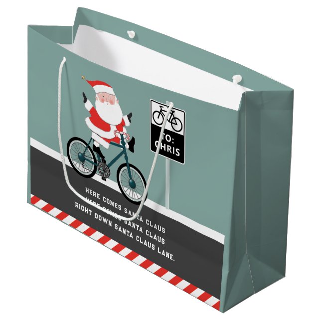 Radfahrerurlaub Große Geschenktasche Geschenktüte (Vorderseite Schrägansicht)