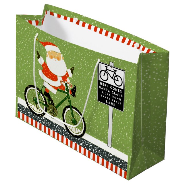 Radfahrerurlaub Große Geschenktasche Große Geschenktüte (Vorderseite Schrägansicht)