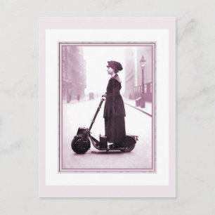 Radfahrgeschichte 1916 Suffragette auf einem Rolle Postkarte