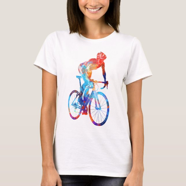 Radfahrrad Wasserfarbenmalerei T-Shirt (Vorderseite)