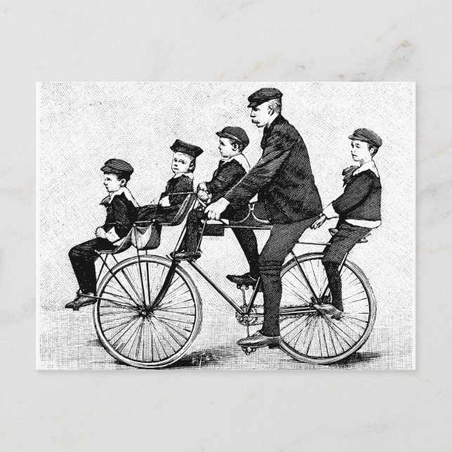 Radfamilie - Vintage Radvorführung Postkarte (Vorderseite)