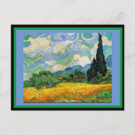 Radfeld mit Zypressen, Van Gogh, Postkarte