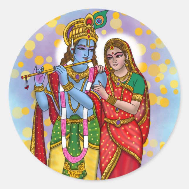 Radha Krishna Aufkleber (Vorderseite)