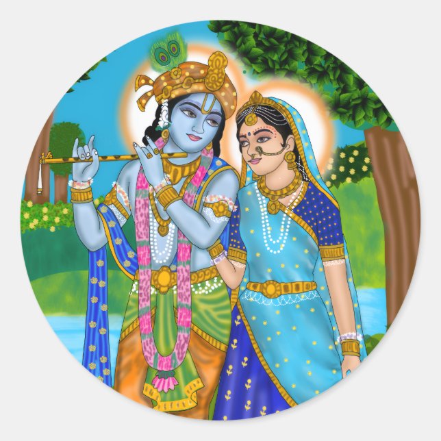 Radha Krishna Aufkleber (Vorderseite)