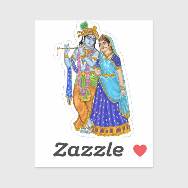 Radha Krishna Aufkleber (Blatt)