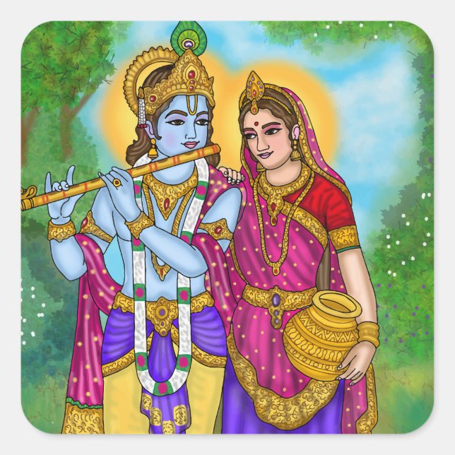 Radha Krishna Aufkleber (Vorderseite)