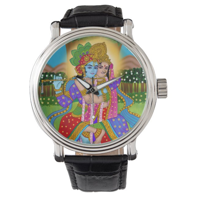 Radha Krishna Clock Armbanduhr (Vorderseite)