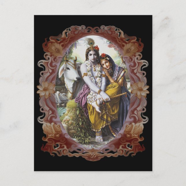 Radha Krishna Divine Couple Postcards Postkarte (Vorderseite)