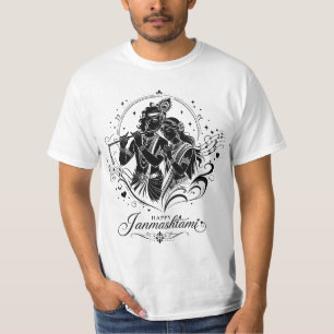 Radha Krishna Flöte Happy Janmashtami T-Shirt