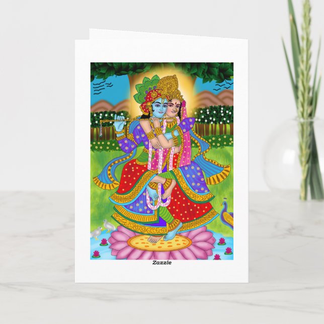 Radha Krishna Grußkarte Karte (Rückseite)