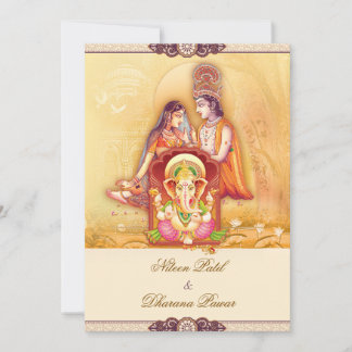 Radha Krishna Hindu Wedding Invitation Einladung
