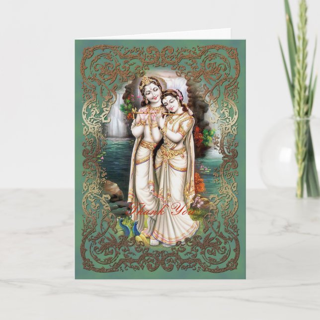 Radha Krishna Hochzeits-Sammlung - Gruß-Karte Karte (Vorderseite)