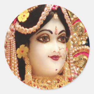 RADHA Krishna - in meiner Heart Collection Runder Aufkleber
