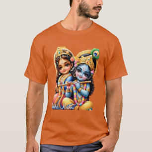 Radha Krishna T - Shirt mit mehrfarbiger Sacred Te