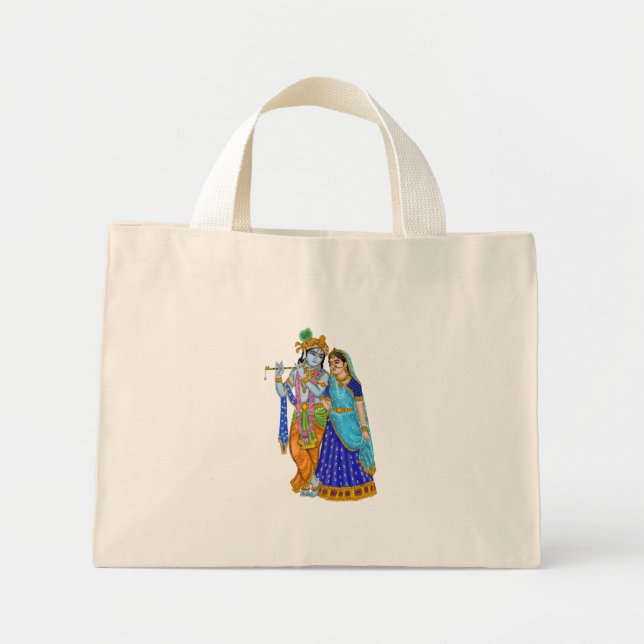 Radha Krishna Tote Bags Mini Stoffbeutel (Vorne)