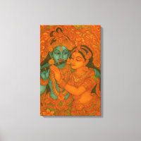 Radha Krishna Wandmalerei aus Kerala