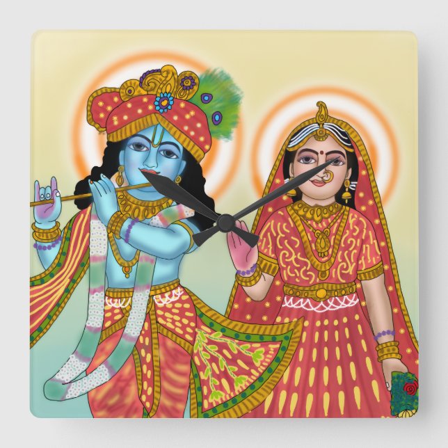 Radha Krishna Wanduhr (Vorderseite)