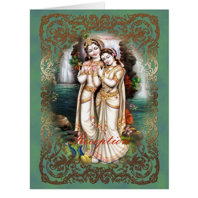 Radha Krishna Wedding Collection - Empfang Card (Vorderseite)