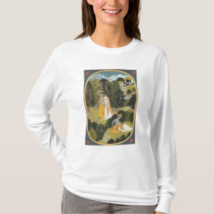 Radha und Krishna, die in eine Waldung gehen T-Shirt