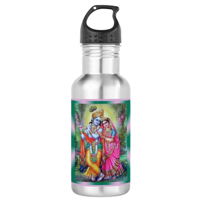 Radha und Krishna Wasserflasche (Vorderseite)