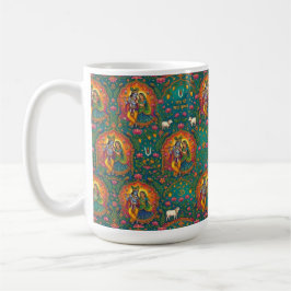 Radhe Krishna Muster Kaffeetasse