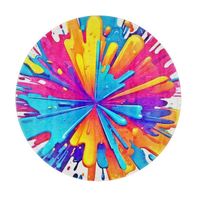 Radial Color Burst Art Schneidebrett (Vorderseite)