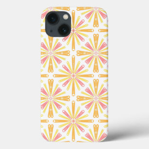 Radial Heart Sunburst Pattern Pink Gelb Case-Mate iPhone Hülle