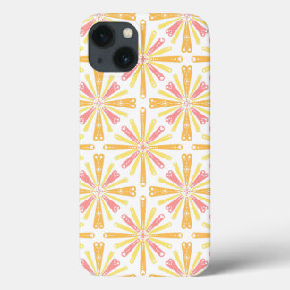 Radial Heart Sunburst Pattern Pink Gelb Case-Mate iPhone Hülle