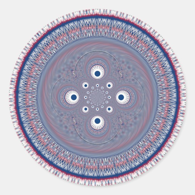 Radialdesign Art Print Runder Aufkleber (Vorderseite)