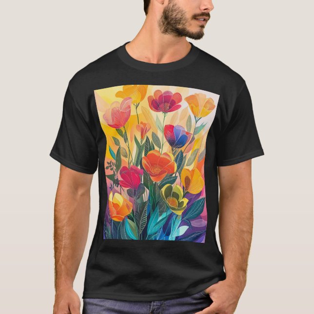 Radiale Blume T-Shirt (Vorderseite)