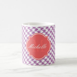 Radiale Orchid-Hahnentrittmuster-Monogramm-Tasse Kaffeetasse