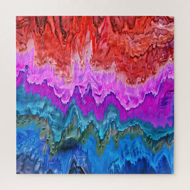 "Radiale Reflektion" Farbenfrohe Abstrakte Kunst (Vertikal)