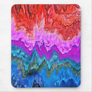 "Radiale Reflektion" Farbenfrohe Abstrakte Kunst Mousepad