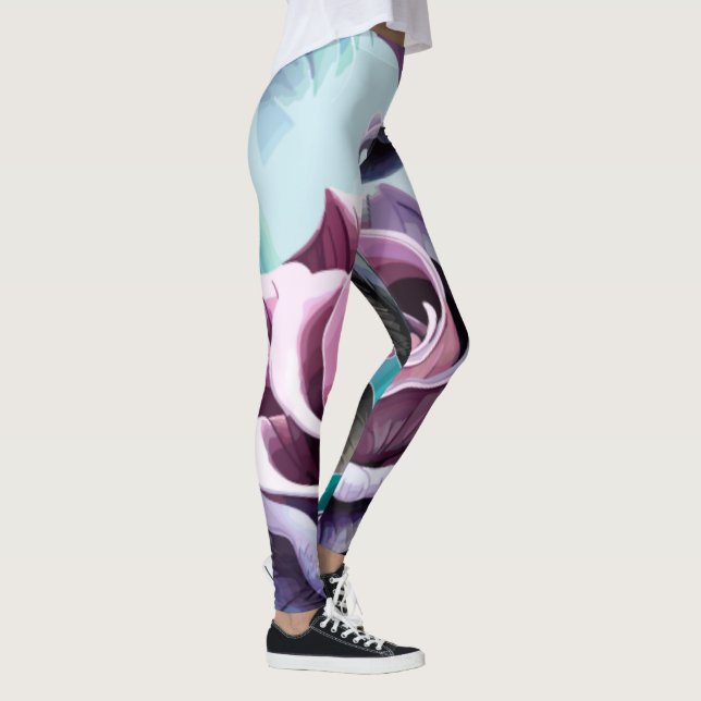 Radiale Rose: Perfekt rosa und Lila Petalen Leggings (Rechts)