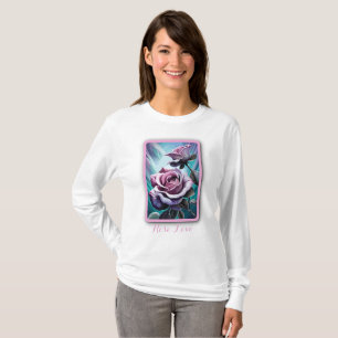 Radiale Rose: Perfekt rosa und Lila Petalen T-Shirt
