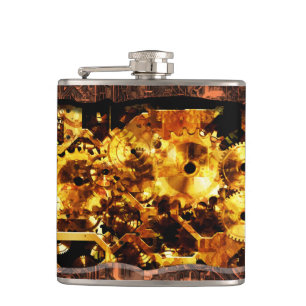 Radialer Steampunk 7 Wrapped Flask Flachmann