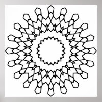Radiales Blütenblatt-Mandala-Malvorlage Fettes Mus