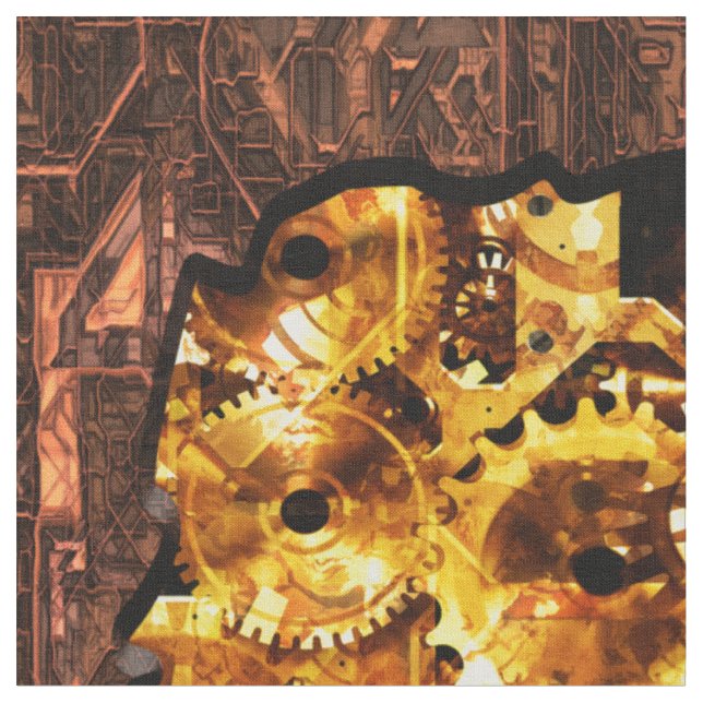 Radiales Steampunk 7 Custom Stoff (Nahaufnahme)