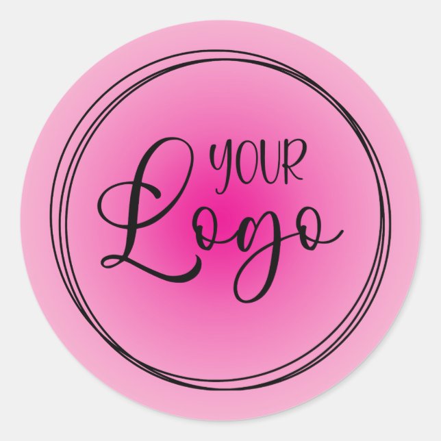 Radialfarbige Logo für Light bis Hot Pink Runder Aufkleber (Vorderseite)
