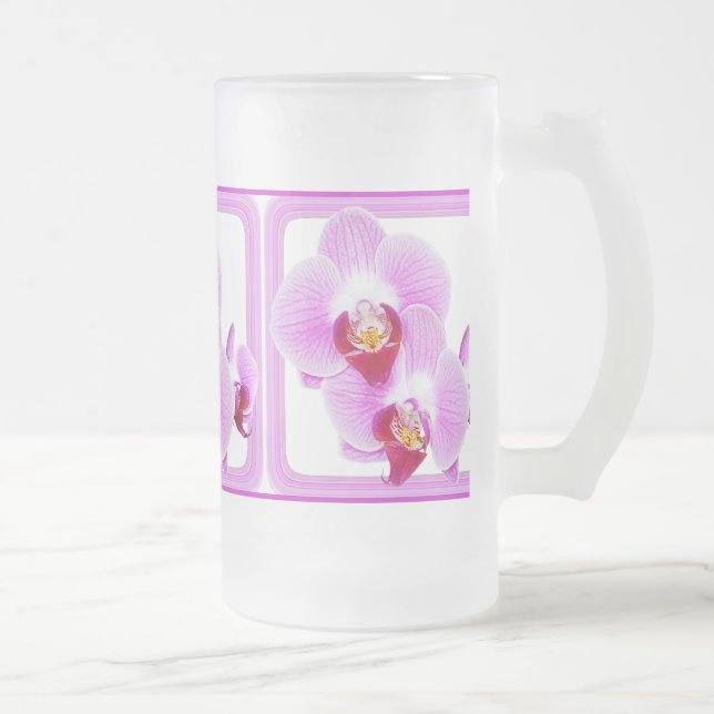 Radialorchid-Blumenfotografie / Quadratzahmen Mattglas Bierglas (Rechts)