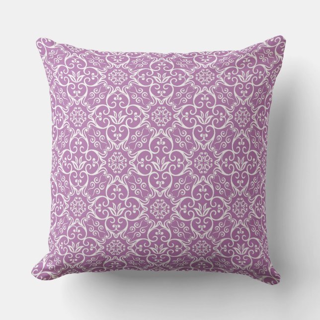 Radialorchid & White Damask Kissen (Vorderseite)
