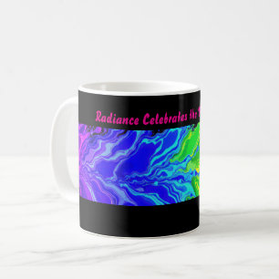 „Radiance“ – Ein abstraktes Pride-Muster Kaffeetasse