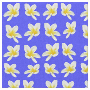 "Radiance on Blue: Die Yellow Frangipani Geschicht Stoff