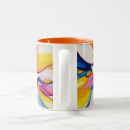 Radiant Bloom - Abstract Floral Burst Zweifarbige Tasse