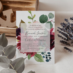 Radiant Bloom   Hochzeit von Schiffen und Burgund Einladung